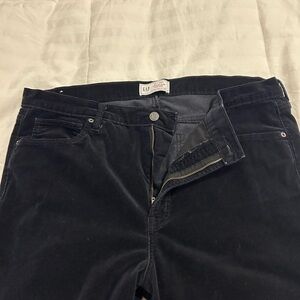 GAP Black Women's Straight-Leg Velvet Pants